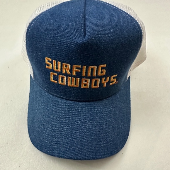 New Surfing Cowboys Blue Graphic Snapback Hat Cap One Size - Picture 1 of 7